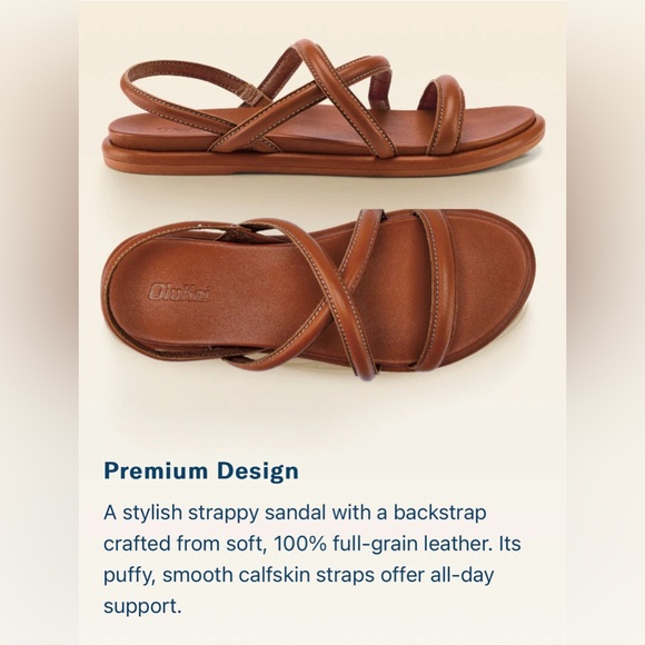 OluKai Tiare Strappy Leather Sandals - Picture 7 of 16